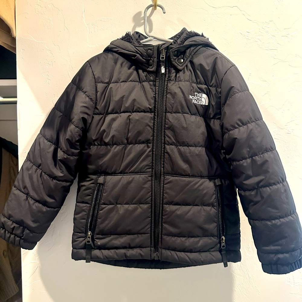 THE NORTH FACE Boys' Reversible Mount Chimbo Full Zip Hooded Jacket, TNF Black